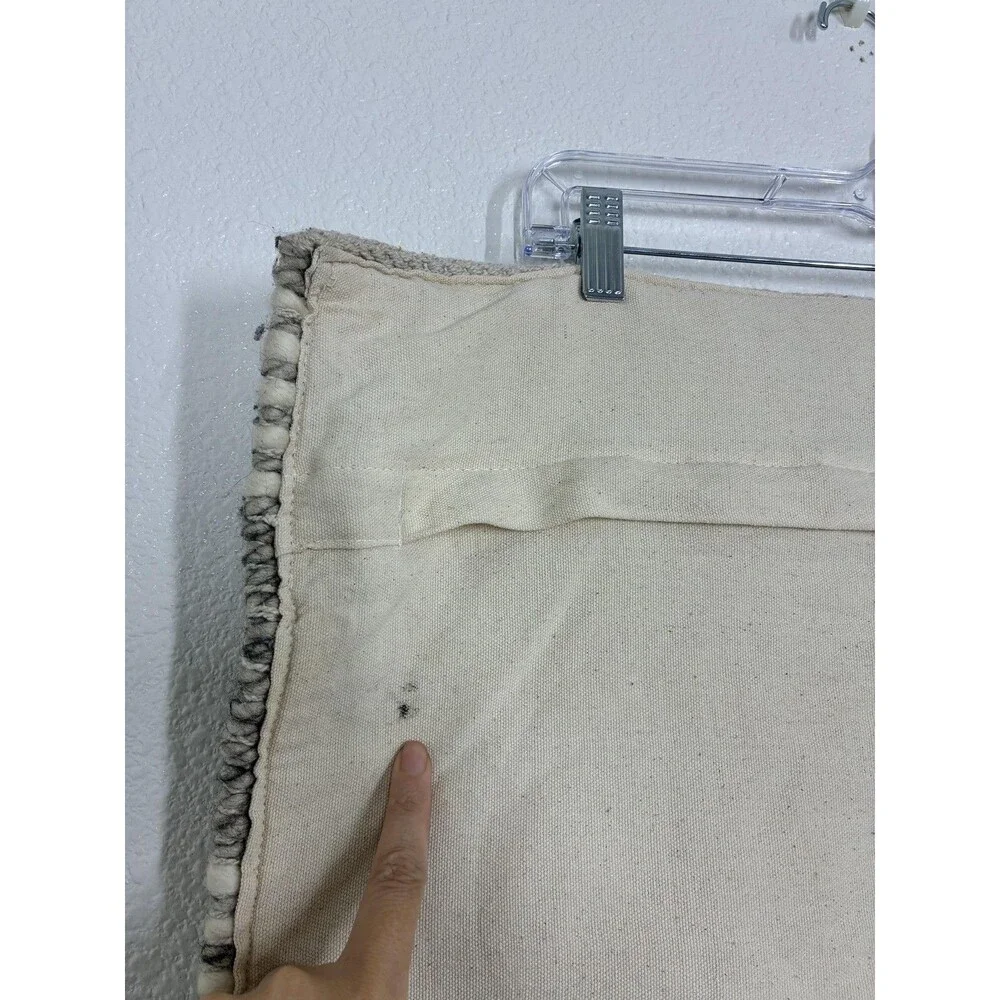 Magnolia Home Joanna Gaines Pillow Cover 20x20 Beige Wool Farmhouse Textured
